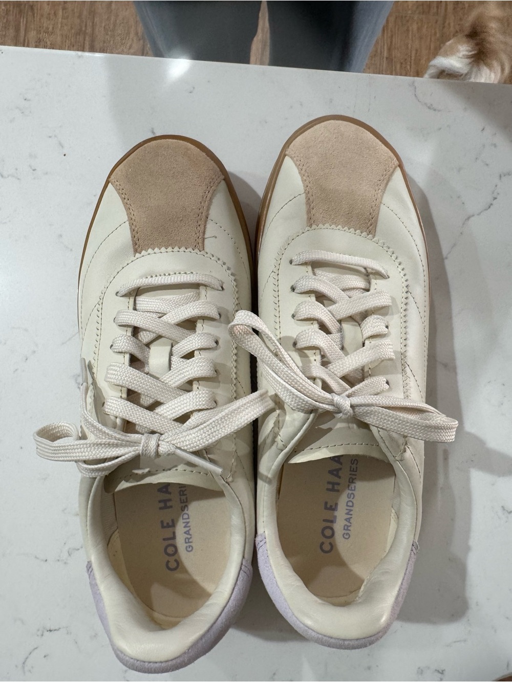 Cole Haan GrandPrø Breakaway Sneakers in an ivory and gum colorway feat